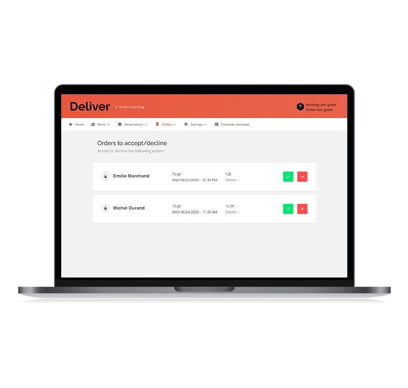 Deliver, the online order solution